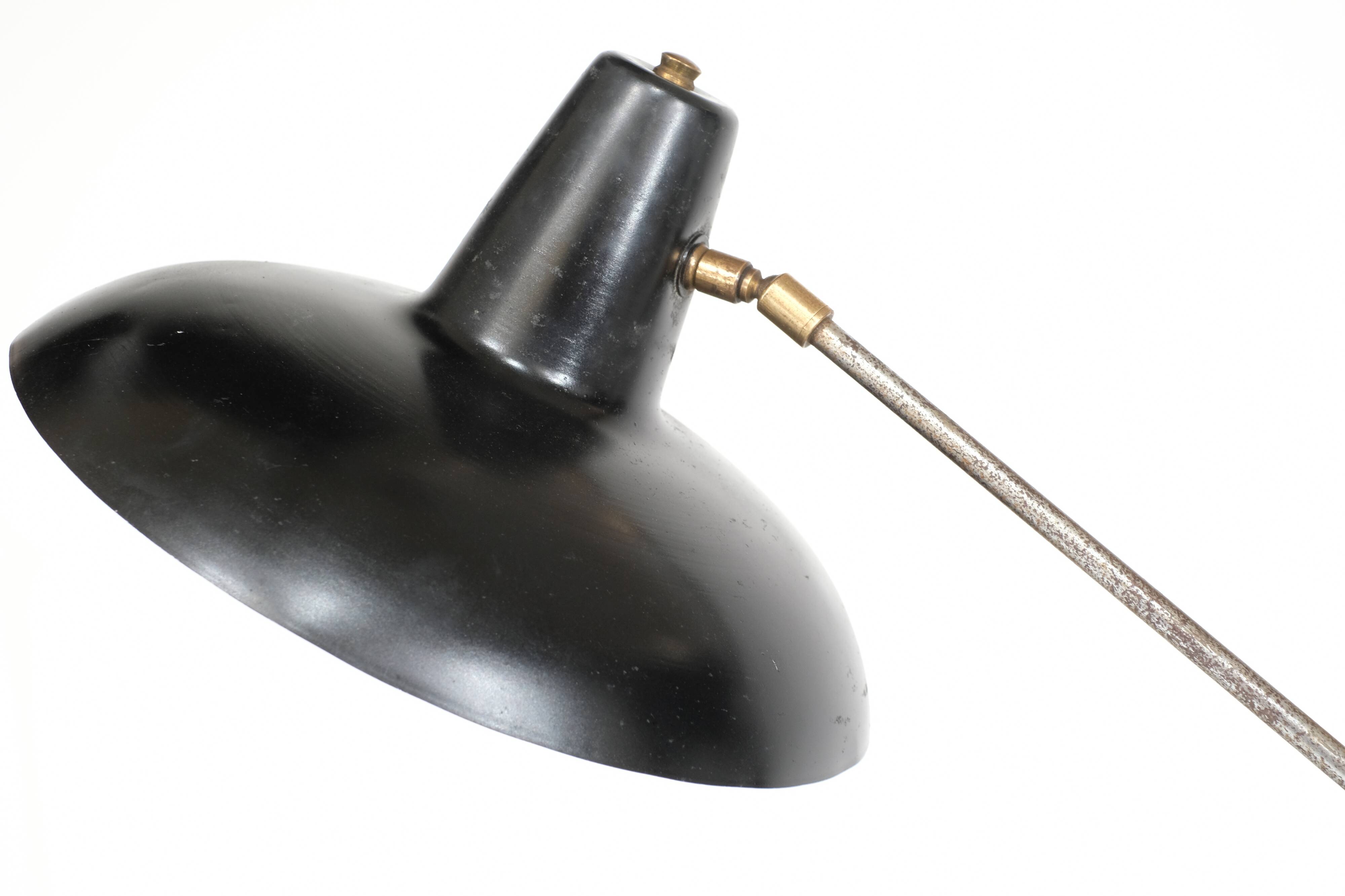 Metal and brass floor lamp, France - 1950s