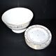 Niderviller lot de 6 assiettes Empire et soupière en porcelaine dure décor blé peint or 1790