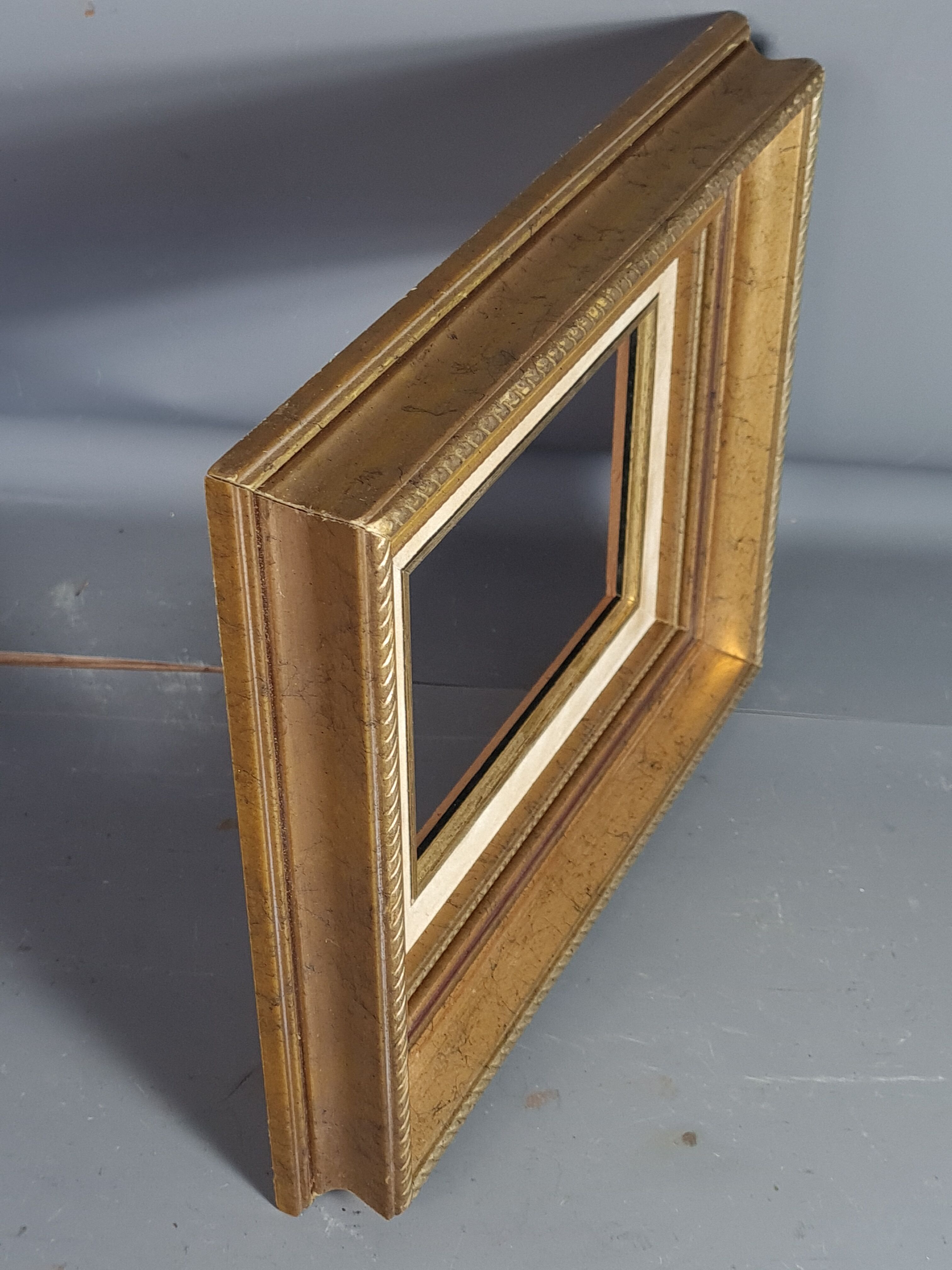 Frame wood stucco gilded gold leaf 30x26 foliage 16.4x11.9 cm