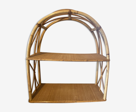 Étagère rotin vintage