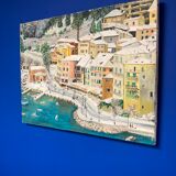 Painting on vintage canvas