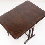 Edwardian oak sutherland drop leaf occasional table