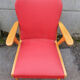 Red, vintage, Scandinavian, 50s wood and skai chair