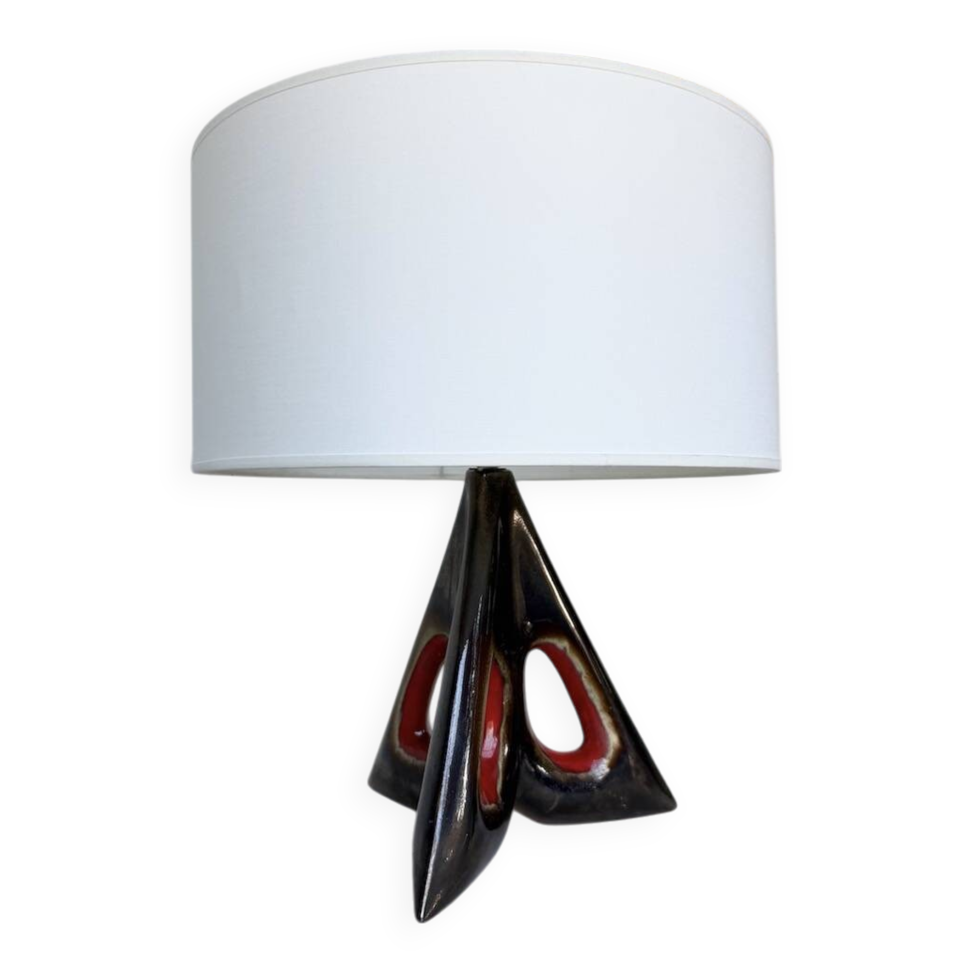 1950s ceramic table lamp, free form