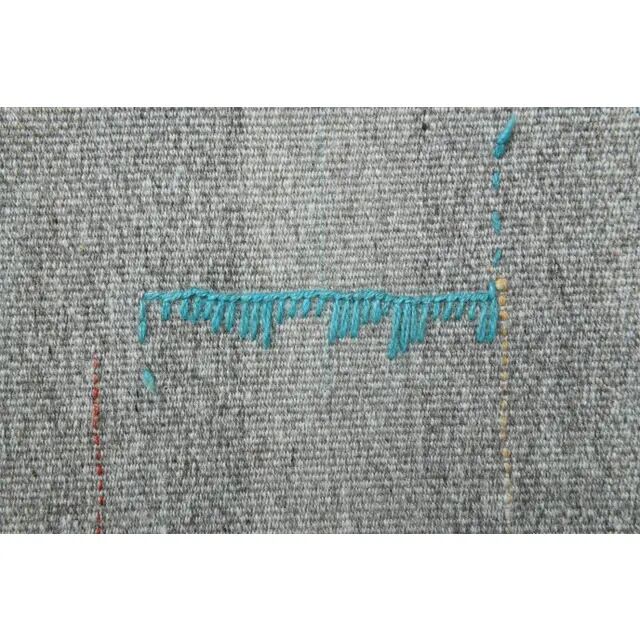1970s Vintage Turkish Oushak Handmade Wool Cotton Gray Runner Rug 80x292