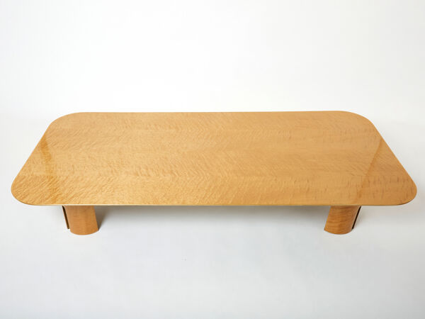 Table basse érable laiton Giovanni Offredi Saporiti 1980