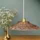 Vintage pink molded glass lampshade pendant light - tableware collection -