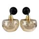 Pair of vintage amber glass wall lights