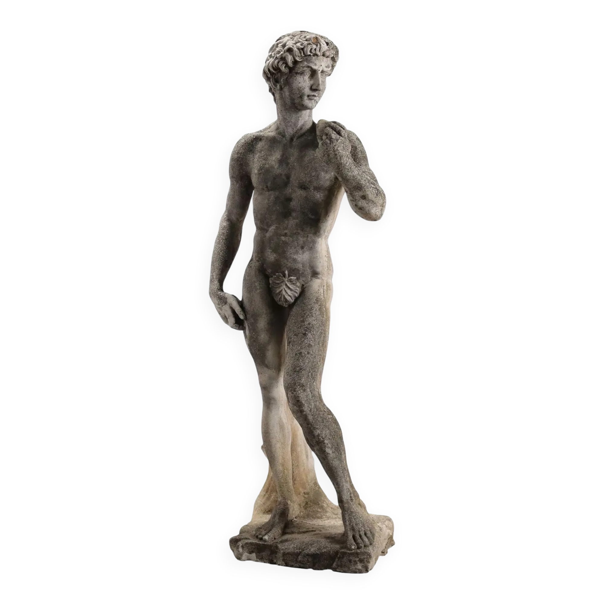 Antique garden sculpture The David in terracotta, Italy, 20th century