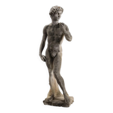 Antique garden sculpture The David in terracotta, Italy, 20th century