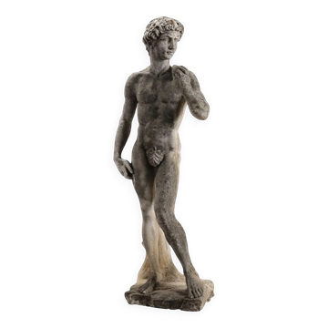 Antique garden sculpture The David in terracotta, Italy, 20th century