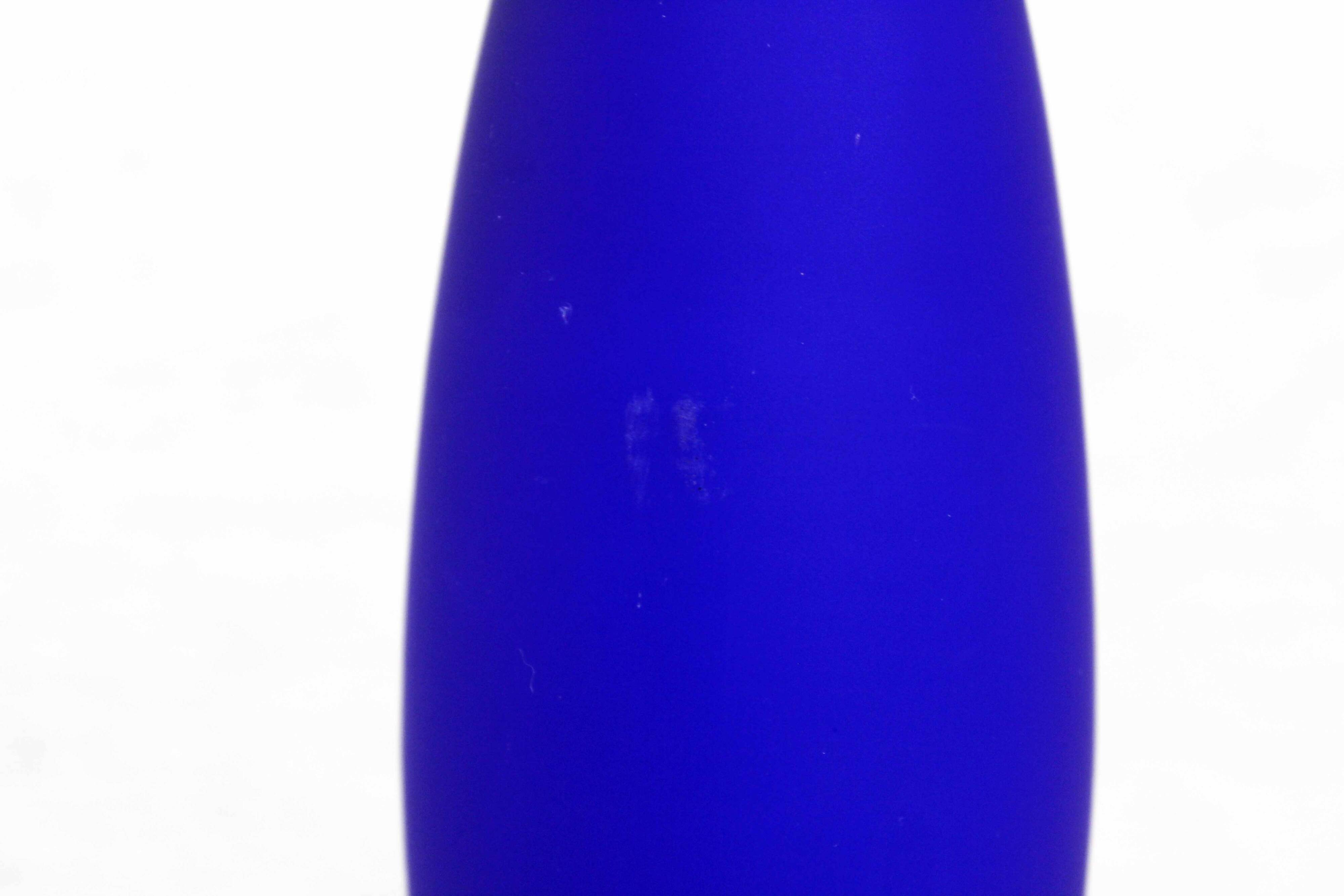 Blue glass lamp 1980