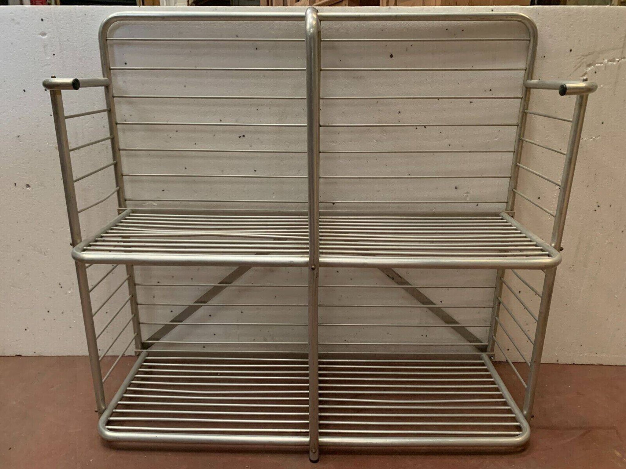 20th century curved aluminum bakery rack
