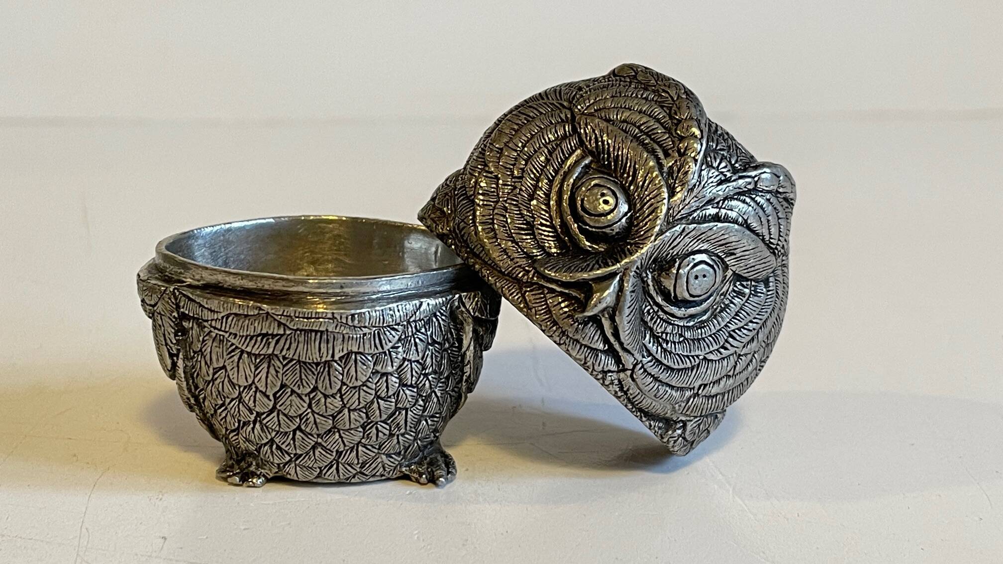 Pewter Owl Box by Etienne Sergent FRANCE