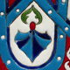 Plat émaillé à motifs géométriques