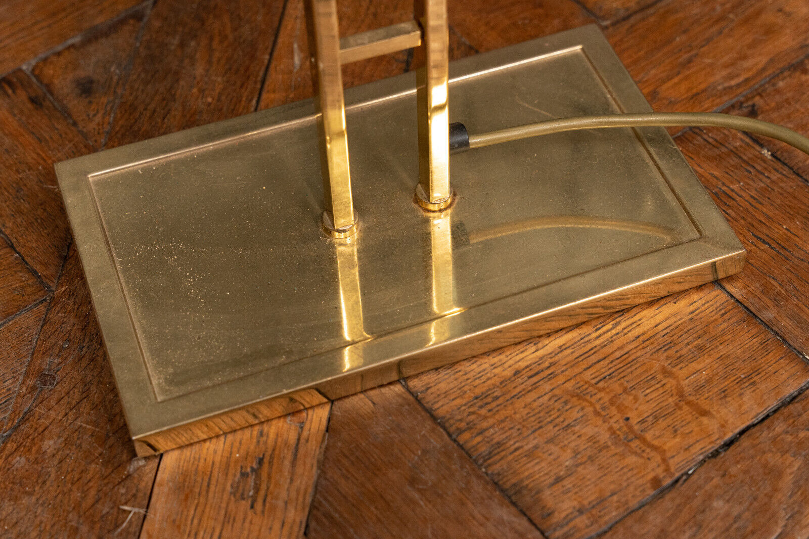 Halogen gilded metal floor lamp 1980 modernist
