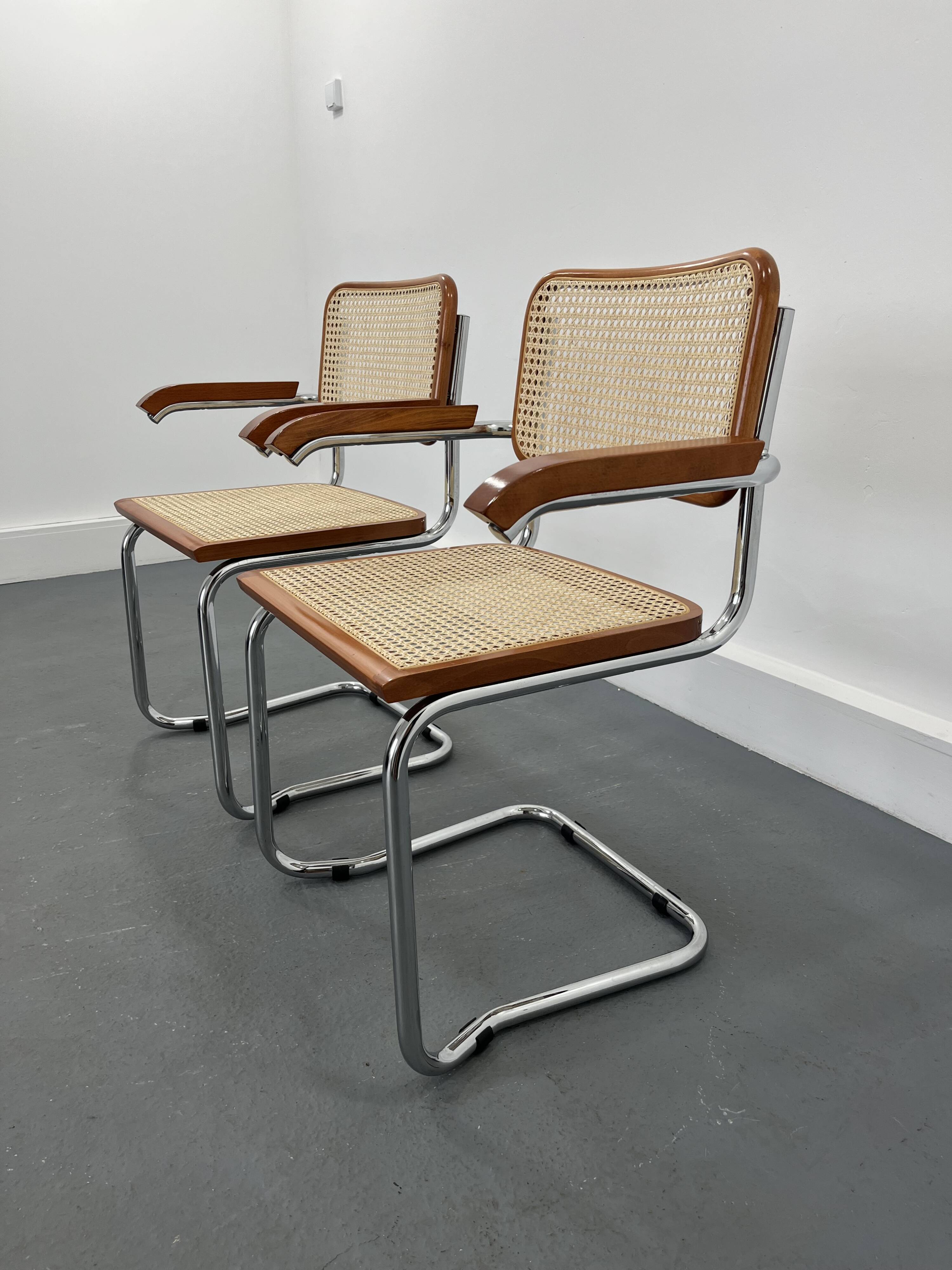 Vintage in style Cesca Chairs by Marcel Breuer, Italy, 1980s, Set of 2