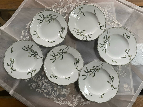 Lot de 6 assiettes creuses Pillivuyt modèle Gui anciennes
