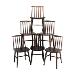 lot de six chaises vintage
