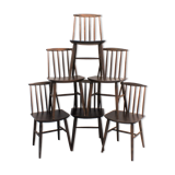 Lot de six chaises vintage scandinaves