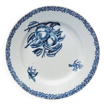 Ancienne Assiette à Dessert en Terre de Fer HB Choisy Le Roi