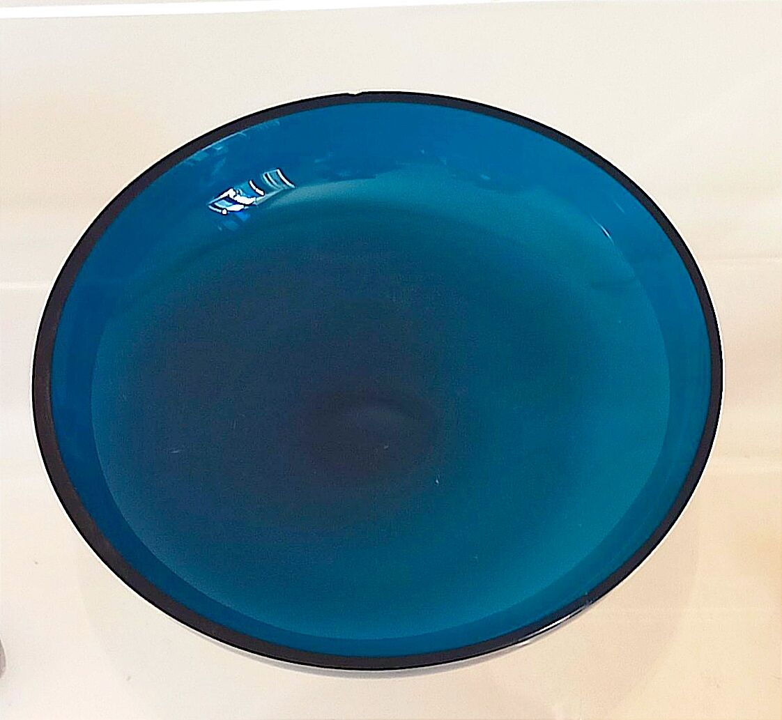 Vide poche années 70 cristal bleu