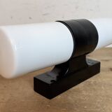 Industrial Brown Bakelite Wall Light with Milk Glass, 1960s