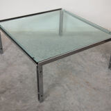 Glass top and chrome coffee table by Horst Brüning for Kill