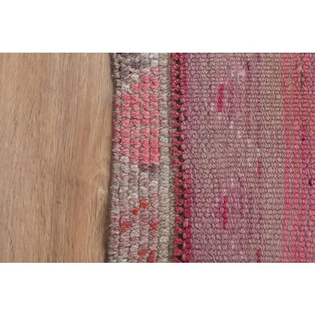 Pink Turkish Vintage Handmade Woven Wool Oushak Runner Rug 78x330