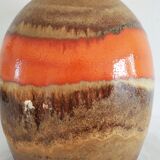 West Germany vase pitcher with red-orange enamels