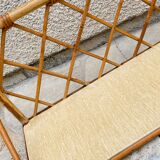 Vintage rattan wall shelf