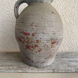 Antique small stoneware wine jug French wine oil ca