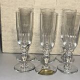 6 Baccarat crystal Renaissance champagne flutes + gold box