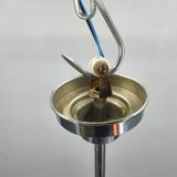 Art Deco Chandelier, Chrome, Walnut & Glass, 1930s