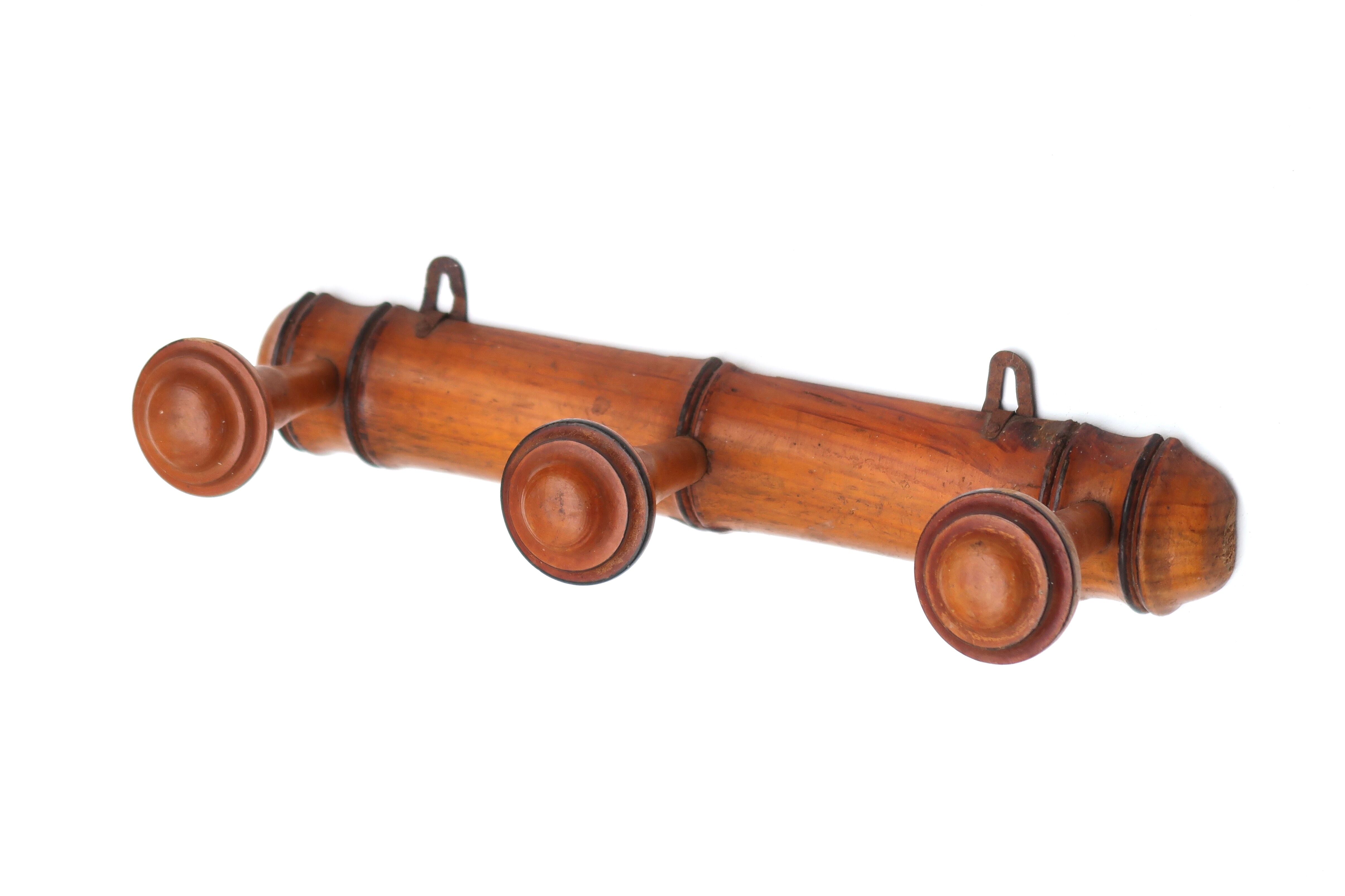 Turned wooden coat rack, 30s