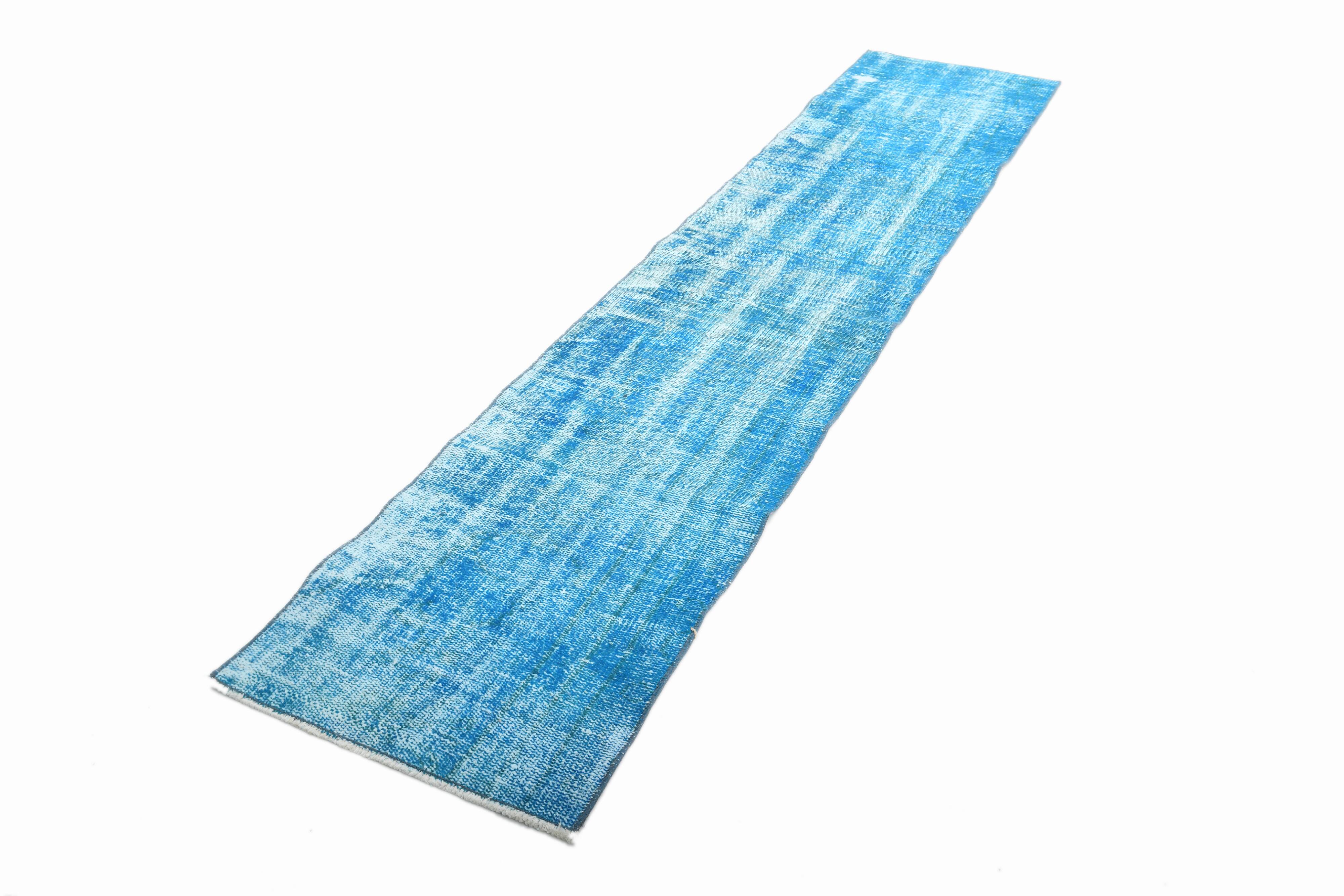 2x9 Sky Blue Classic Turkish Vintage Runner Rug, 56x268Cm