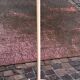 Veranda, terrace or garden floor lamp, in wrought iron, vintage.