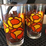 4 vintage pop style water glasses