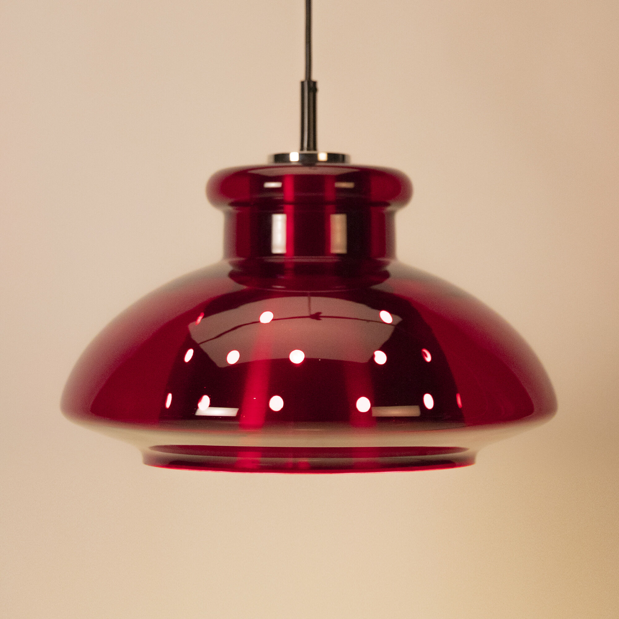 Red Glass Doria Lights Pendant Lamp
