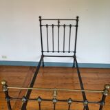 Victorian bed wrought iron and brass