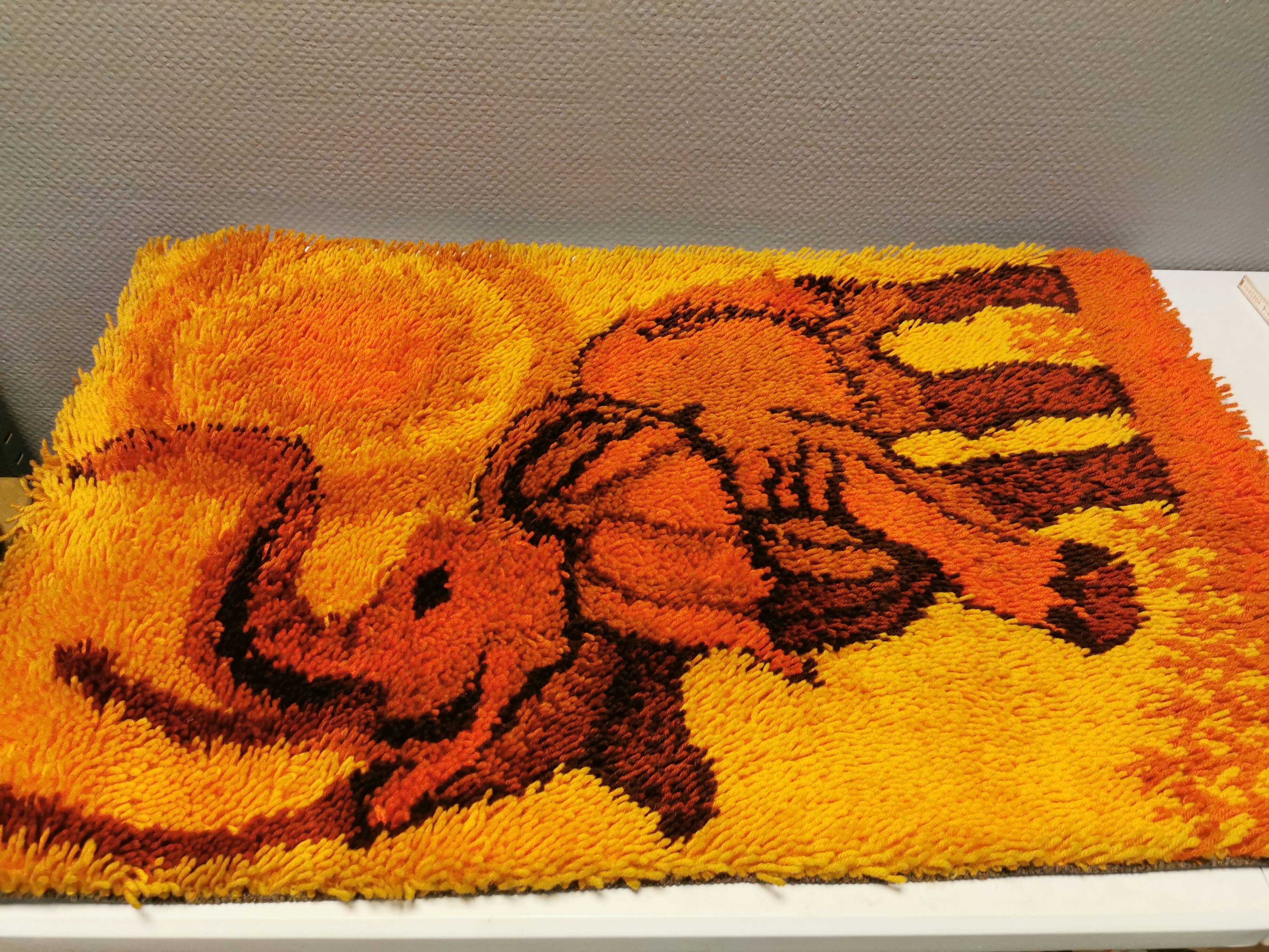 Tapis rya scandinave des années 1970, produit par ege rya.
