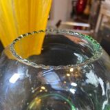 Vase boule ancien vert soufflé
