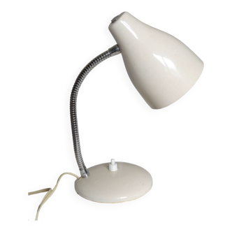 Lampe de bureau blanche et chrome design 1970