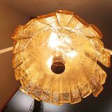 Majestic and Monumental Golden Murano Glass Chandelier, Italy 1970s - 1980s