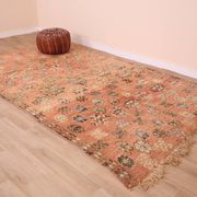 Peach Vintage Moroccan Rug 180 x 305 cm, Berber Wool Rug, Handmade Boho Rug