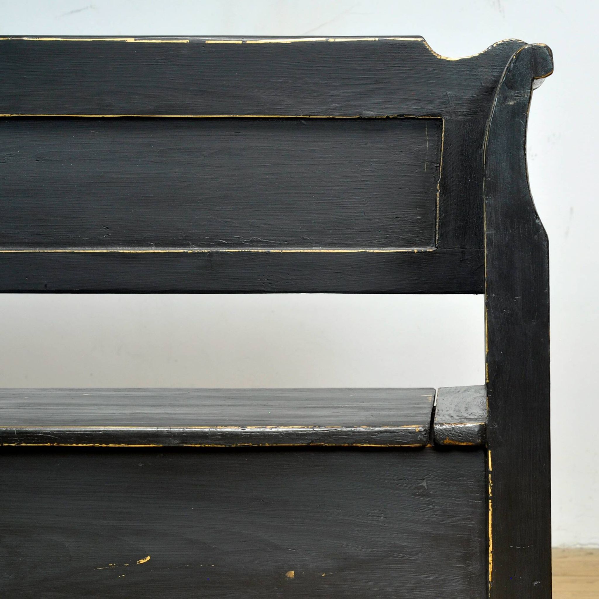 Antique pine drop-top bench, 1900s