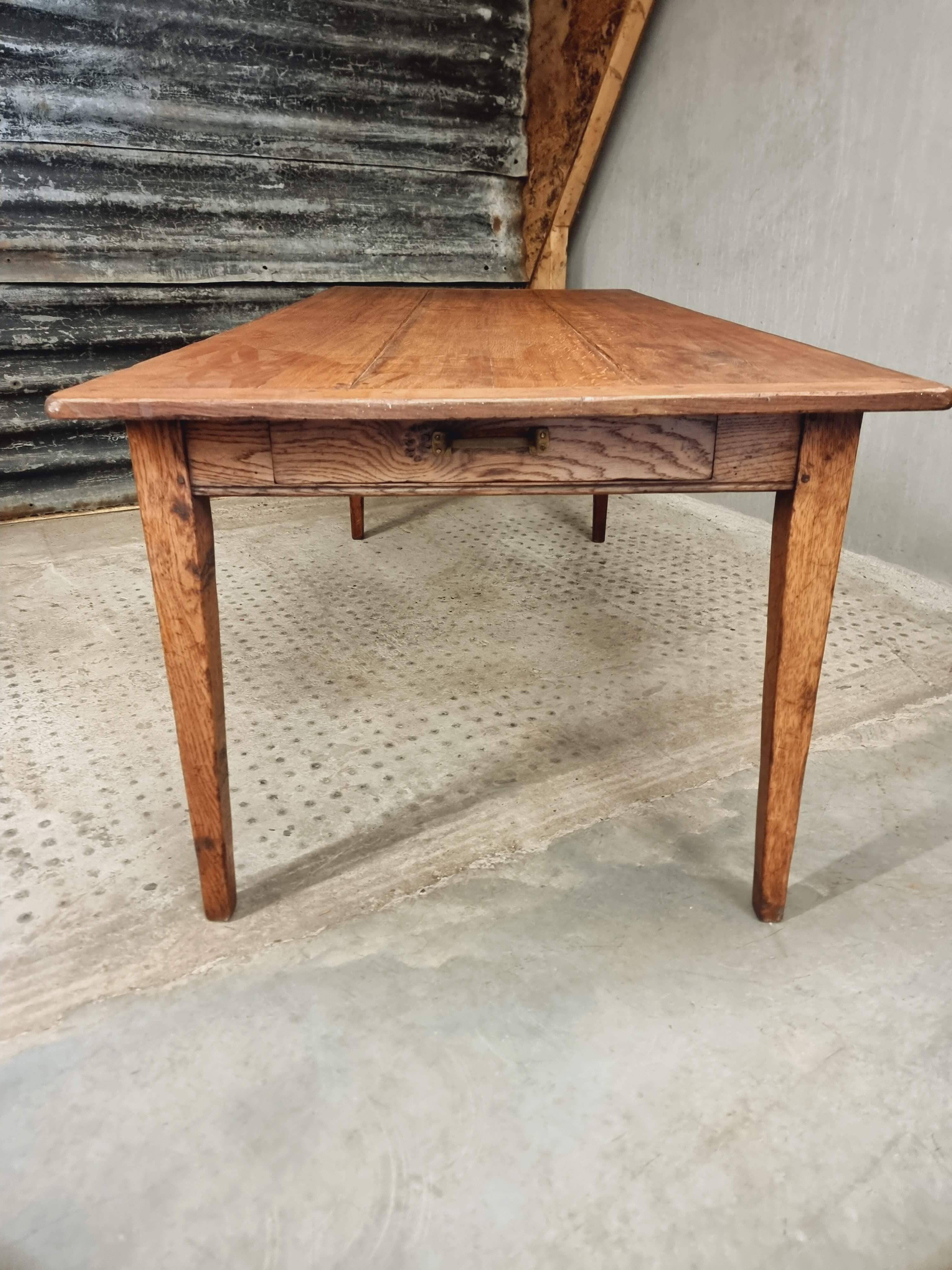 Antique dining table, rural oak table 90 x 200 cm