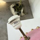Pink and gold ceramic tripod table lamp