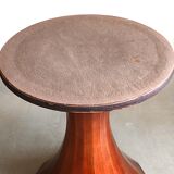 Marble and rosewood round dining table