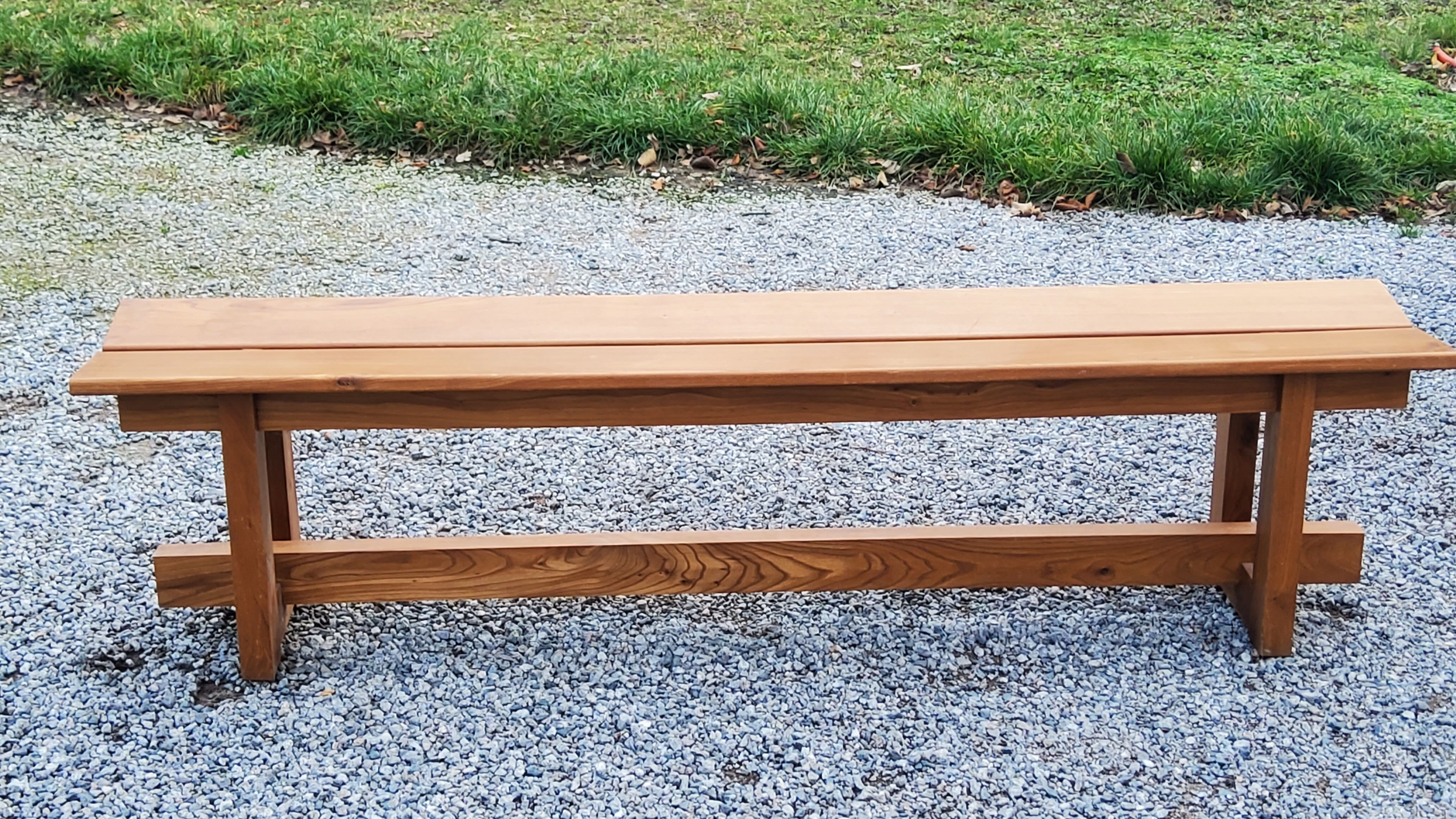 Solid elm bench from the 70s